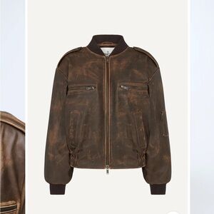 NWT Ducie London Luna Leather Bomber M